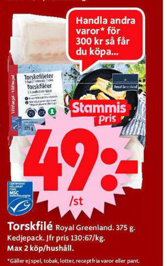 ICA Supermarket Torskfilé erbjuda