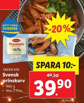 Lidl Svensk Prinskorv erbjuda