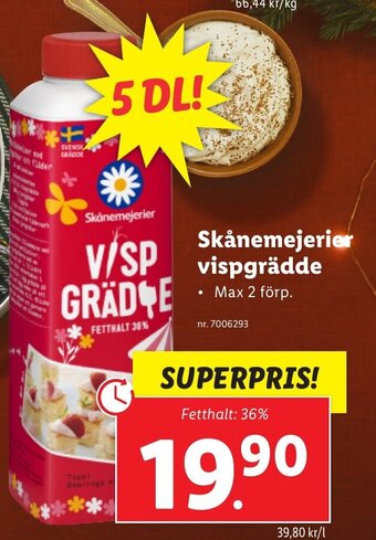 Lidl Skånemejerier Vispgrädde erbjuda