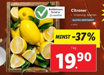 Lidl Citroner erbjuda