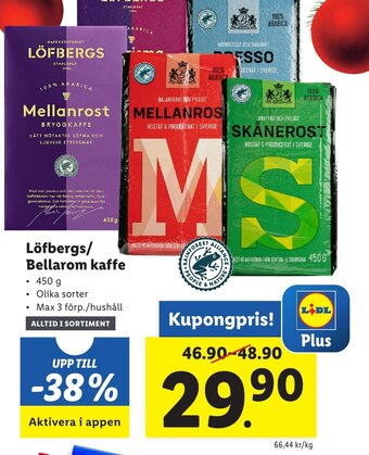 Lidl Löfbergs/ Bellarom Kaffe erbjuda