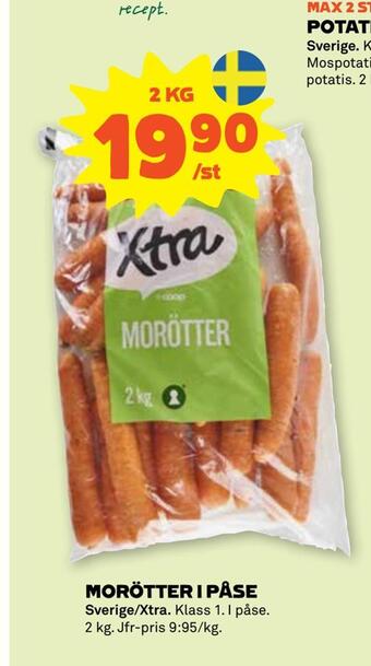 Stora Coop Morötter i påse erbjuda