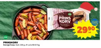 Coop Coop prinskorv erbjuda