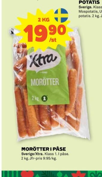 Stora Coop X-tra morötter erbjuda