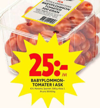 ICA Kvantum Babyplommon Tomater i Ask erbjuda