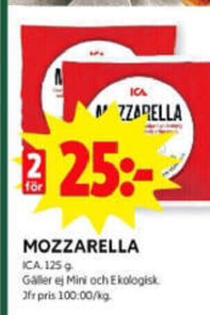ICA Kvantum Mozzarella erbjuda