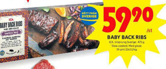 ICA Kvantum Baby Back Ribs erbjuda