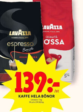 ICA Kvantum Kaffe Hela Bönor erbjuda
