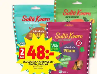 ICA Kvantum Ekologiska Aprikoser Fikon-, Dadlar erbjuda