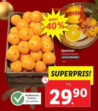 Lidl Apelsiner erbjuda