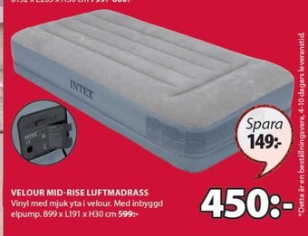 JYSK Velour Mid-Rise Luftmadrass erbjuda