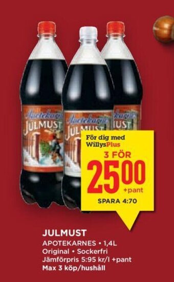 Willys Julmust erbjuda