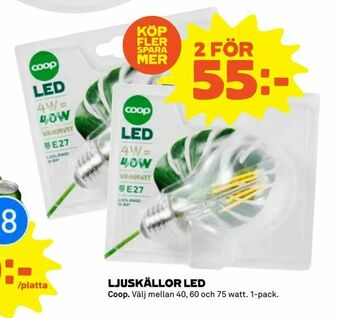 Coop Extra Ljuskällor led erbjuda