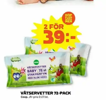 Coop Forum Våtservetter 72-pack erbjuda