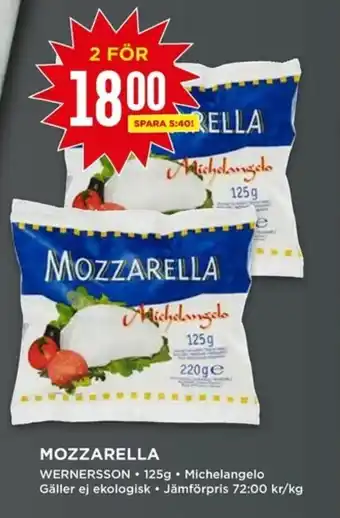 Willys Mozzarella 125g erbjuda