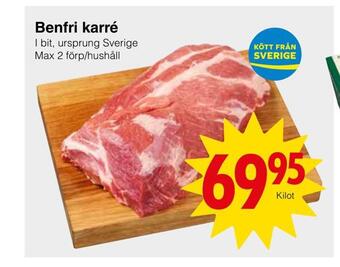Matöppet Benfri karré erbjuda