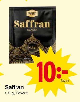 Matöppet Saffran erbjuda