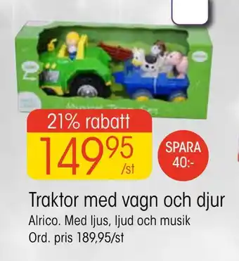 EKO Traktor med vagn och djur erbjuda