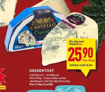Willys Dessertost erbjuda