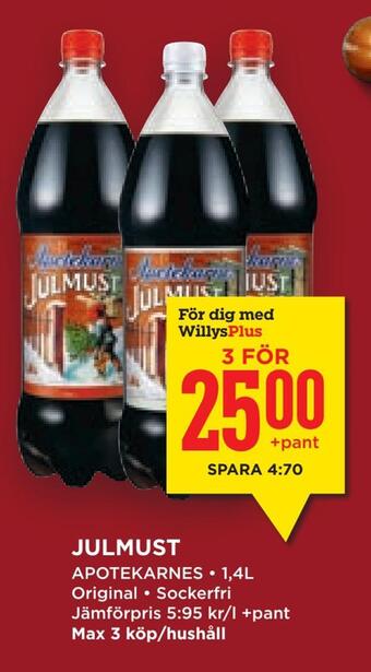 Willys Hemma Julmust erbjuda