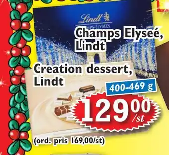 T-jarlen Champs elyseé, lindt creation dessert, lindt erbjuda