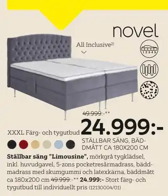 Ställbar säng "limousine"