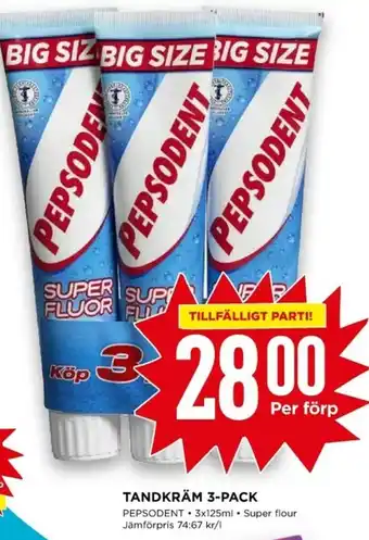 Willys Tandkräm 3 Pack erbjuda