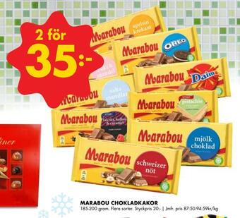 ÖoB Marabou chokladkakor erbjuda
