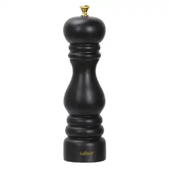 Saltkvarn 25 cm svart/mässing