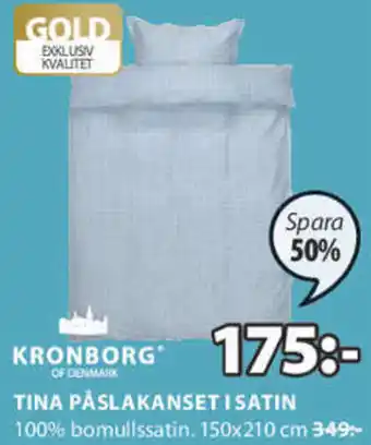 JYSK Kronborg Tina Påslarkanset I Satin 150x210cm erbjuda