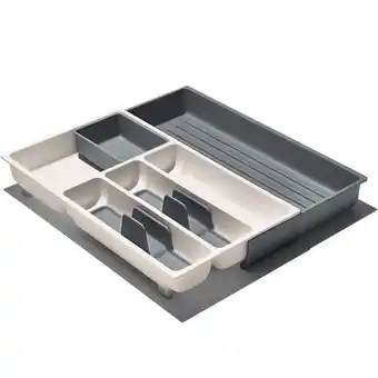 Besticklåda justerbar 25x41,7 cm vit/grå