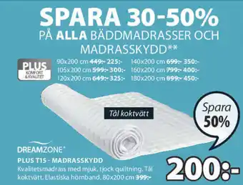 JYSK Dreamzone  Plus T15 - Madrasskydd 80x200cm erbjuda