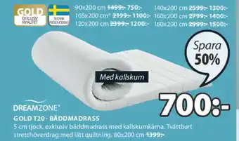 JYSK Dreamzone Gold T20 - Bäddmadrass 80x200cm erbjuda