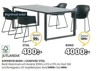 JYSK Jutlandia Sandved Stol erbjuda