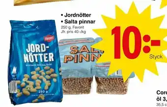 Matöppet Jordnötter • Salta pinnar erbjuda