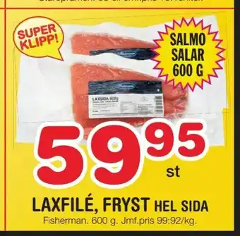 Nya Pulsen Laxfilé, fryst hel sida erbjuda