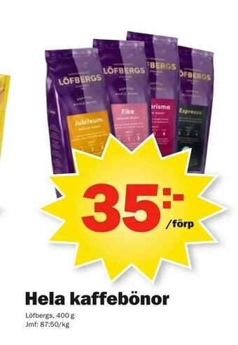 Pekås Hela kaffebönor erbjuda