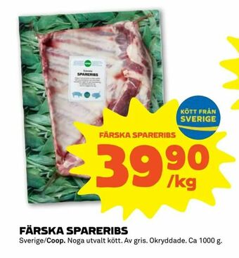 Stora Coop Färska spareribs erbjuda