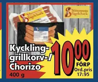 Supergrossen Kyckling grillkorv-/ Chorizo erbjuda