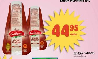 Supergrossen Grana padano erbjuda