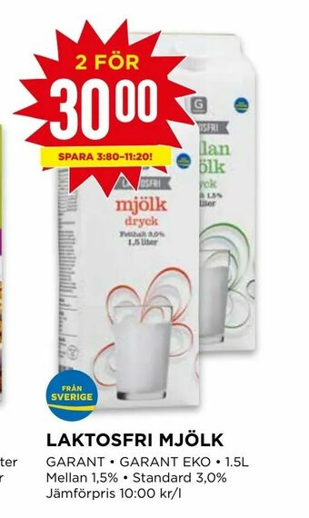 Willys Laktosfri mjölk erbjuda