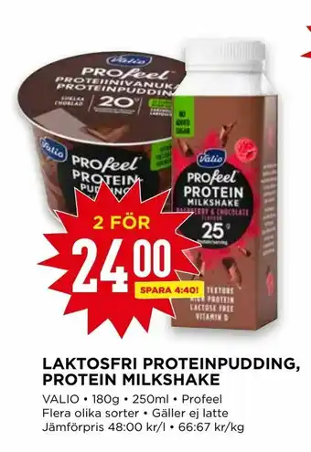 Laktosfri proteinpudding, protein milkshake