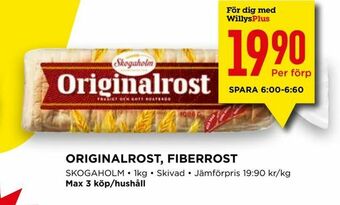 Willys Originalrost, fiberrost erbjuda