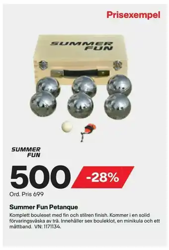 XXL Summer Fun Petanque erbjuda