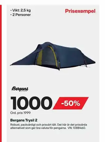 XXL Bergans Trysil 2 erbjuda