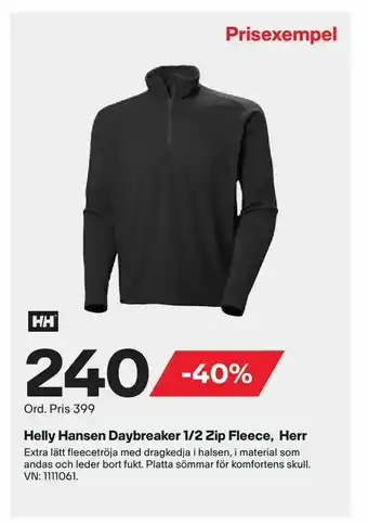 XXL Helly Hansen Daybreaker 1/2 Zip Fleece, Herr erbjuda