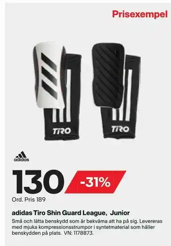 XXL adidas Tiro Shin Guard League, Junior erbjuda