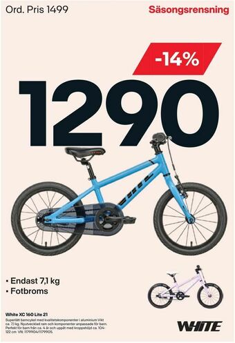 XXL White XC 160 Lite 21 erbjuda