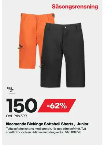 XXL Neomondo Blekinge Softshell Shorts Junior erbjuda