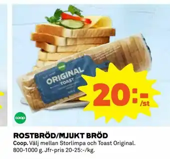 Coop Konsum Rostbröd/mjukt bröd erbjuda